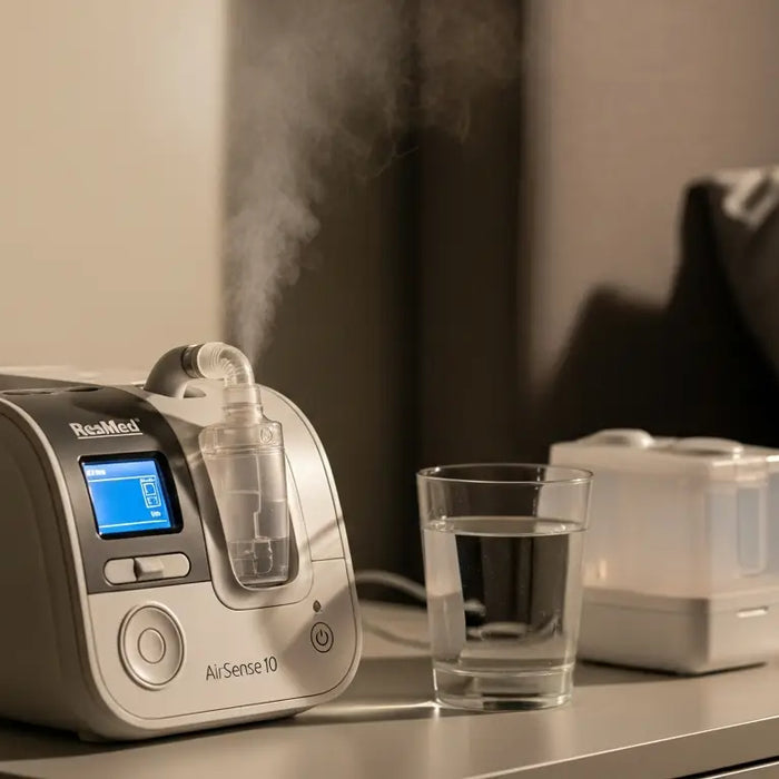 Bouche sèche et CPAP : comment éviter les irritations au réveil - bouche sèche CPAP, gorge irritée apnée, humidificateur ResMed