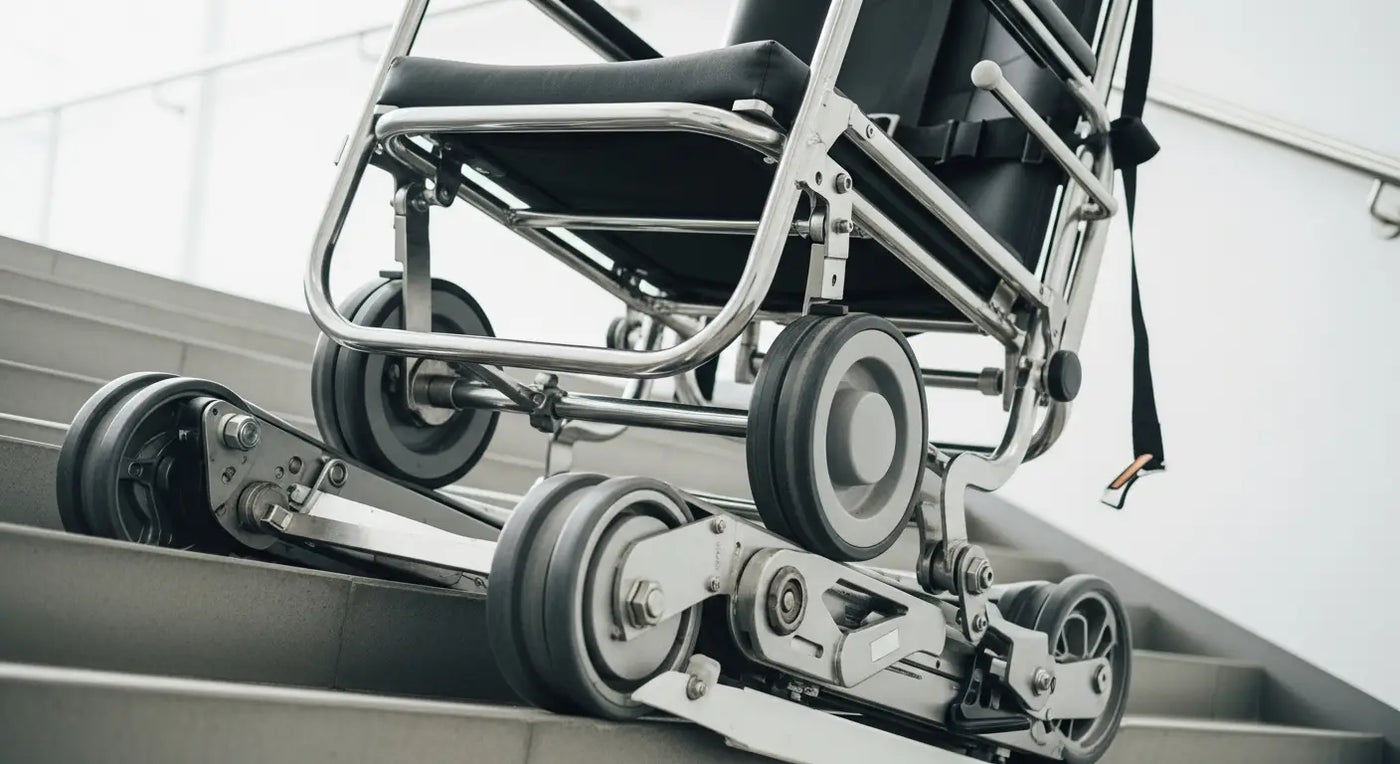 Évacuation : Comment descendre les escaliers sans se blesser le dos ? - mal de dos secouriste, évacuation escalier urgence, chaise portoir escalier