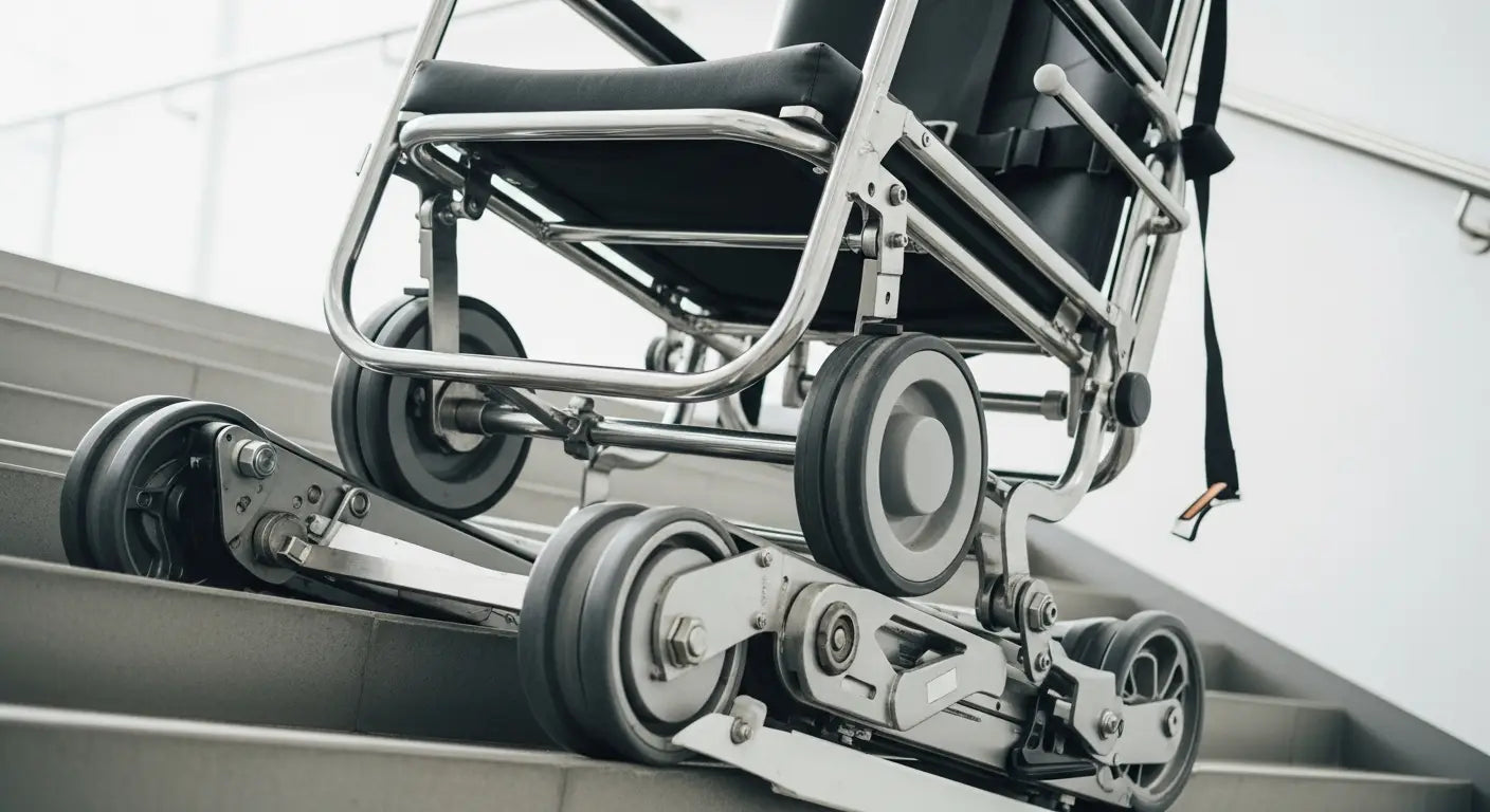 Évacuation : Comment descendre les escaliers sans se blesser le dos ? - mal de dos secouriste, évacuation escalier urgence, chaise portoir escalier