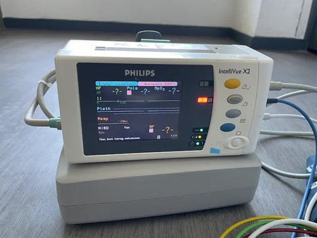 Moniteur Patient Philips Intellivue X2 + Chargeur Réf: 865122 avec Câbles ECG, SpO2 et NIBP - SelfiMed EUMoniteur Patient Philips Intellivue X2 + Chargeur Réf: 865122 avec Câbles ECG, SpO2 et NIBPÉquipement médical